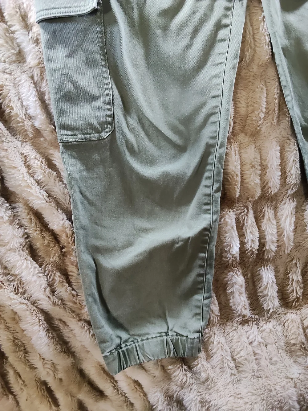 Express Olive Green Cargo Pants with Elastic Ankles - Picture 3 of 12